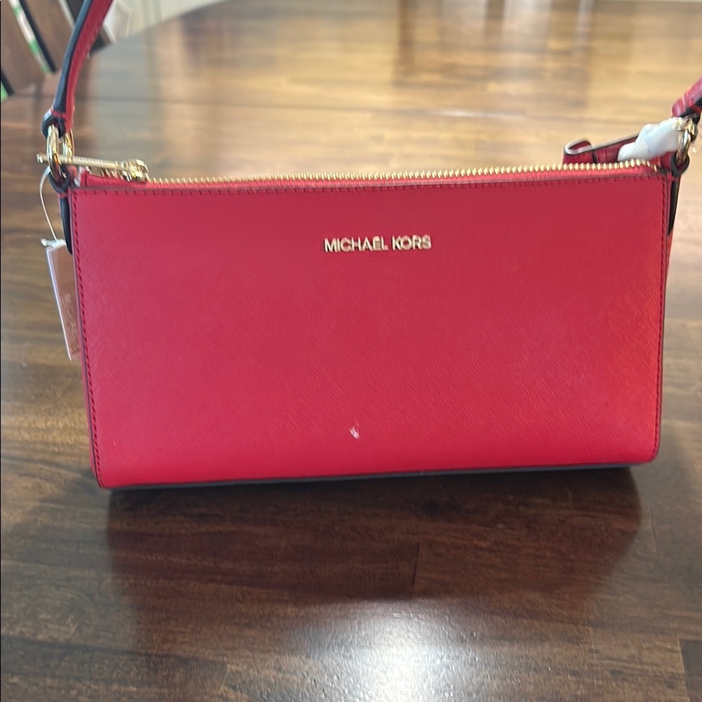 LAST CHANCE OFFER: Michael Kors Red Shoulder Bag with Elegant Design NWT